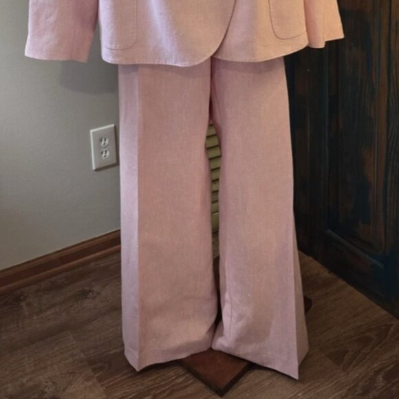 Lafayette 148 NY Pink Linen Silk Double Breasted Suit 24W - Picture 3 of 16